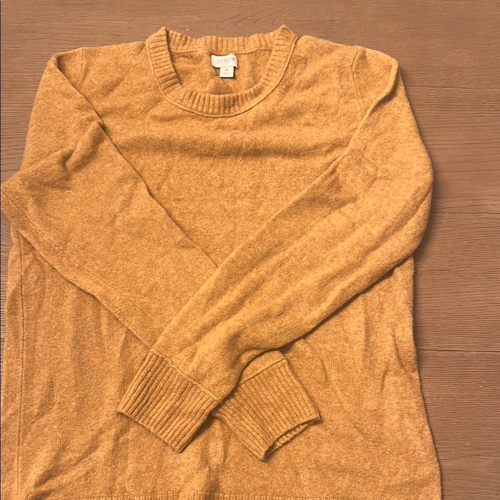 J. Crew Tan Crew Neck Sweater Cozy Knit Design